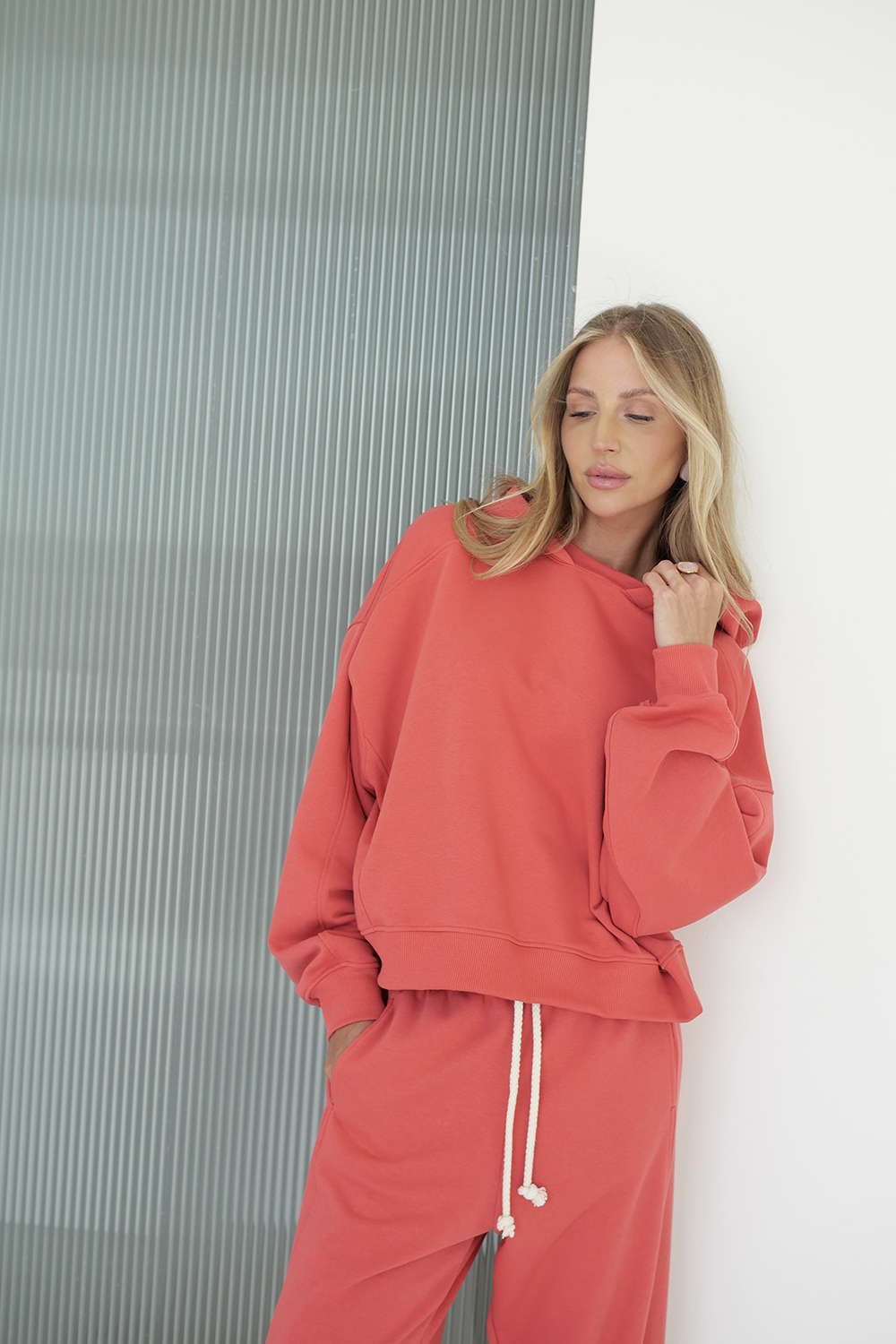 komplet damski cranberry elegancki