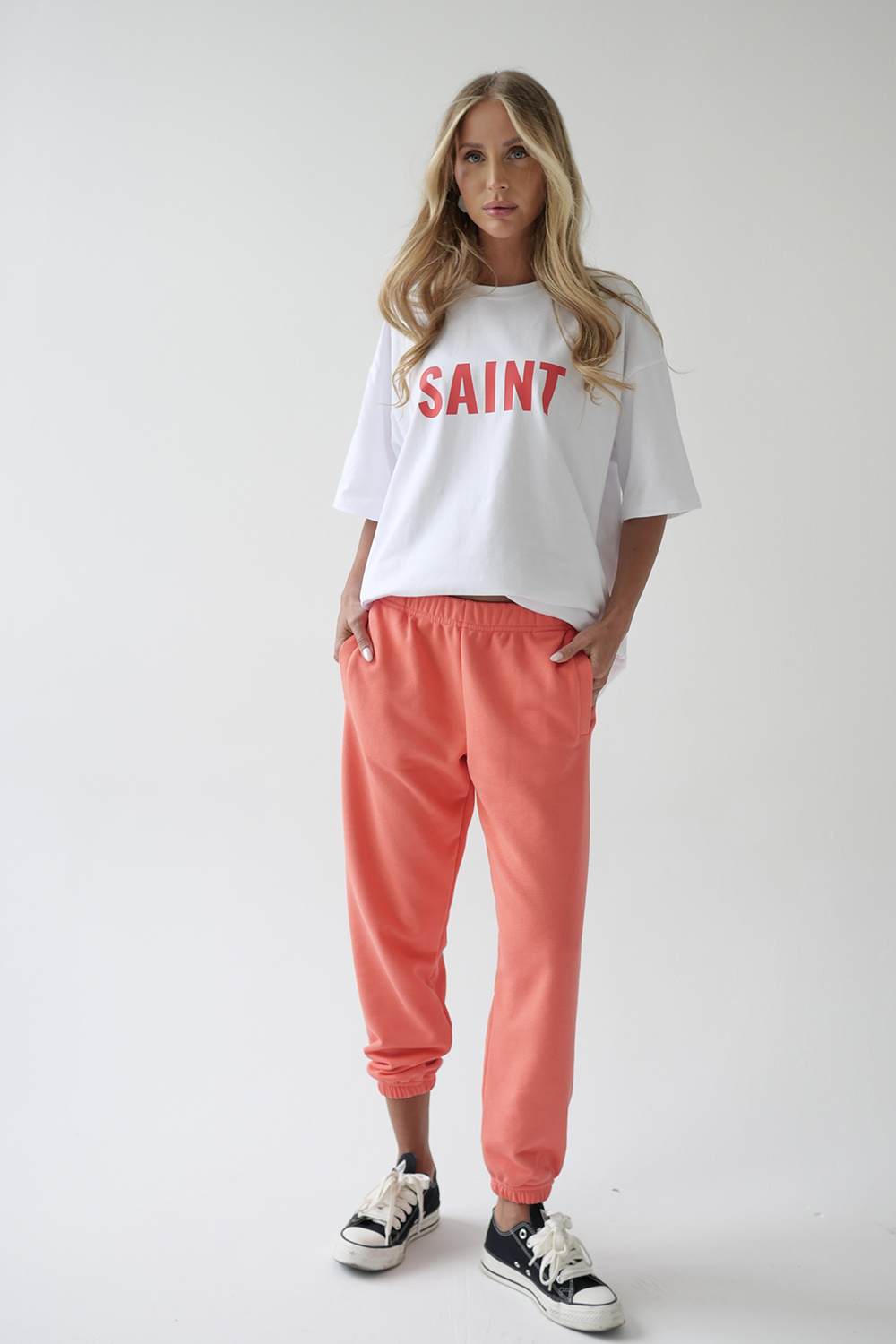 t-shirt damski oversize biały