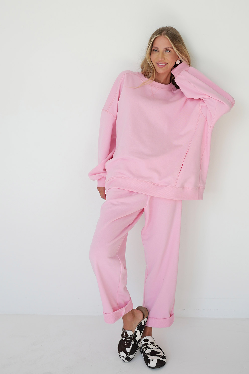 minimalistyczne komplety damskie pink premium