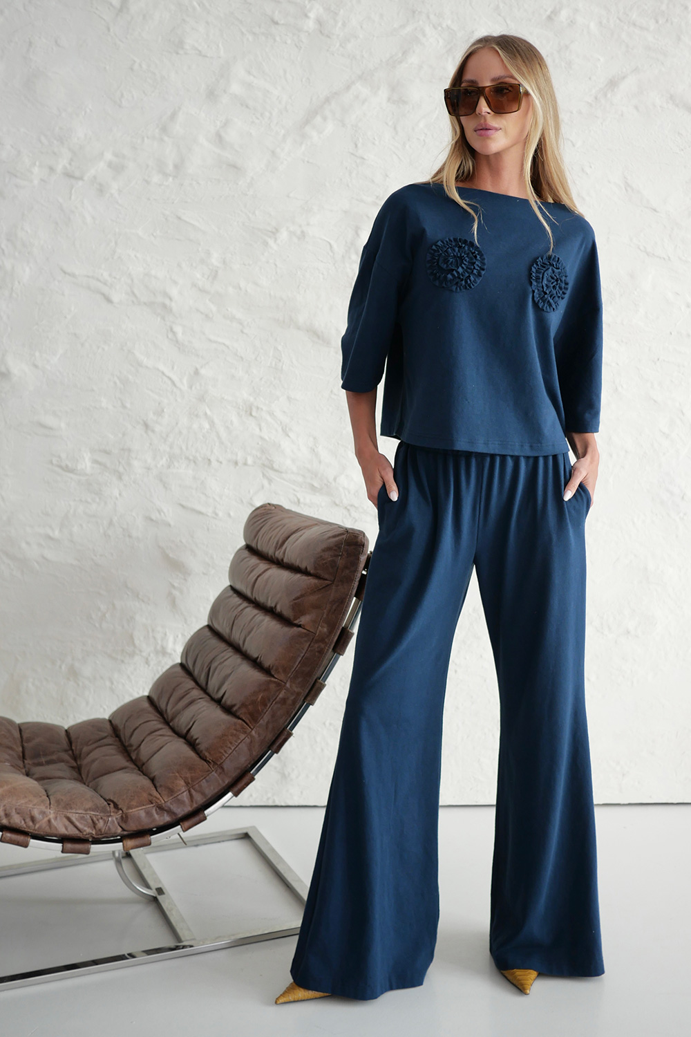 premium vacation outfit navy sporty chic women