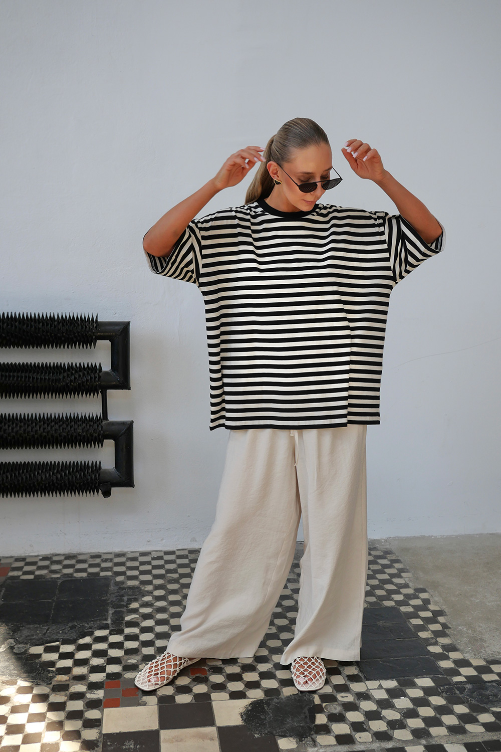 T-shirt Mandre black off white