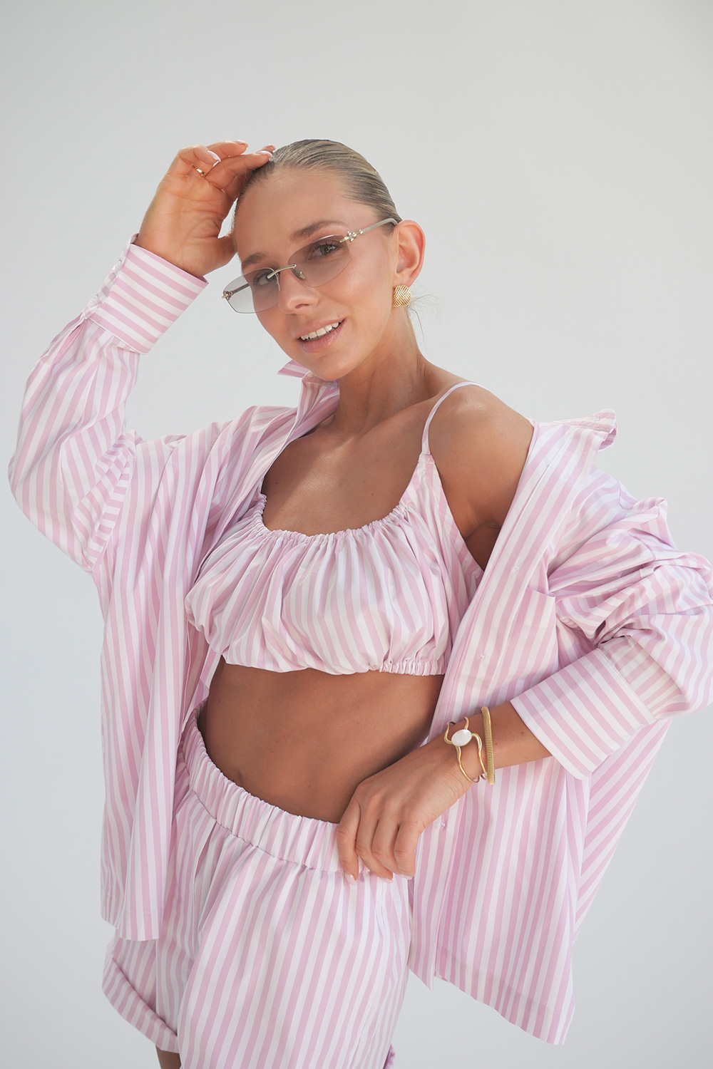 Komplet Set Salt Pink Stripes - zdjęcie 3