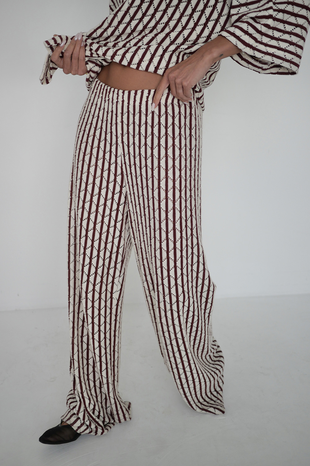 komplet damski Amalfi bordo stripes zdjęcie 2