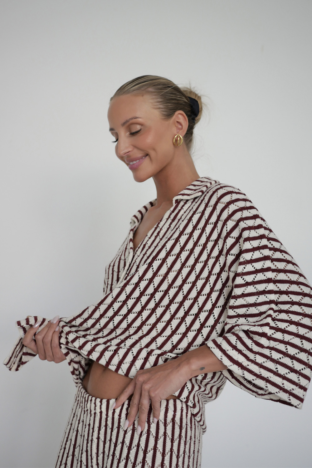 komplet damski Amalfi bordo stripes zdjęcie 3