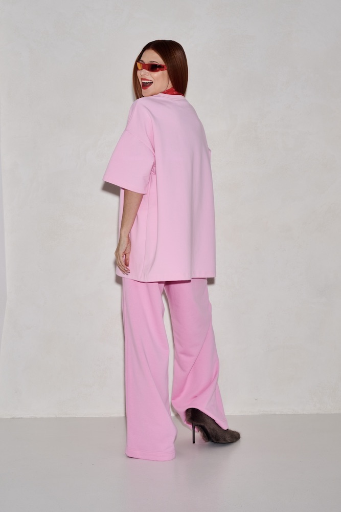 t shirt damski pink casual